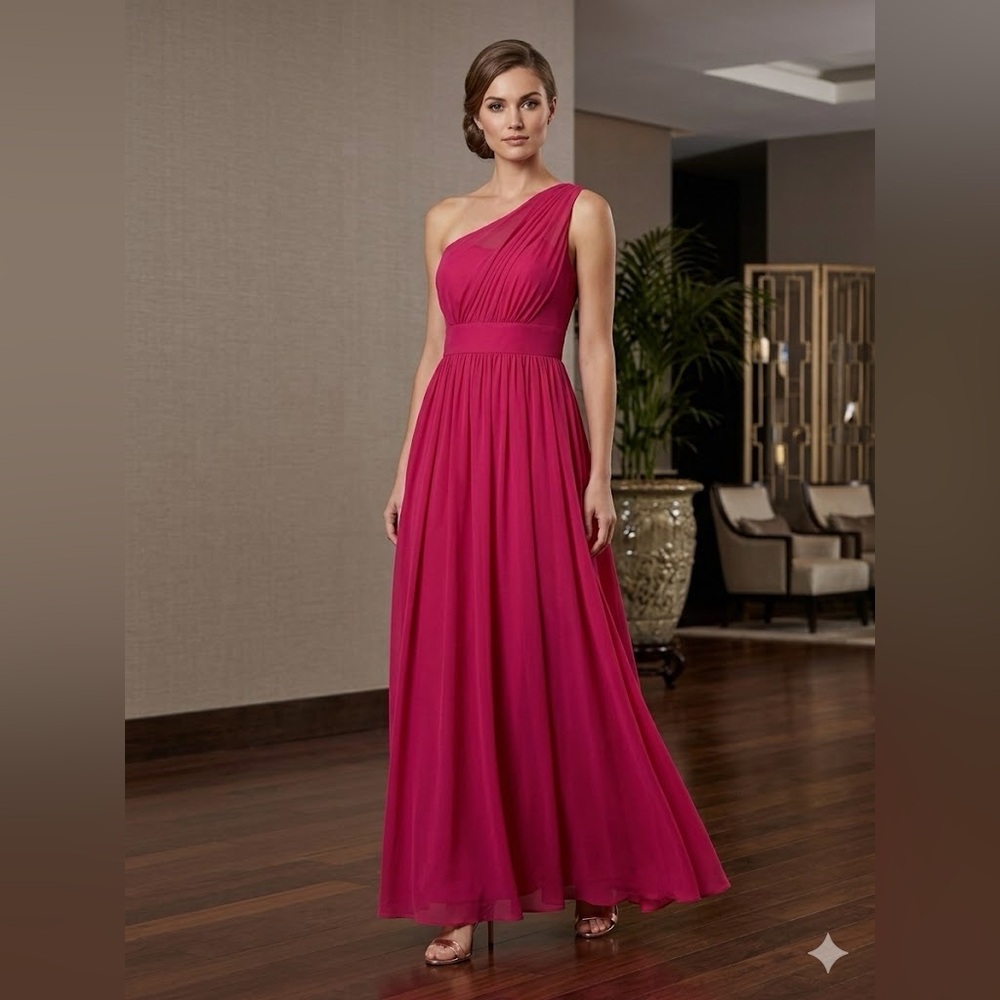 Pretty Maids | Elegant One-Shoulder Pink Dress Size 8